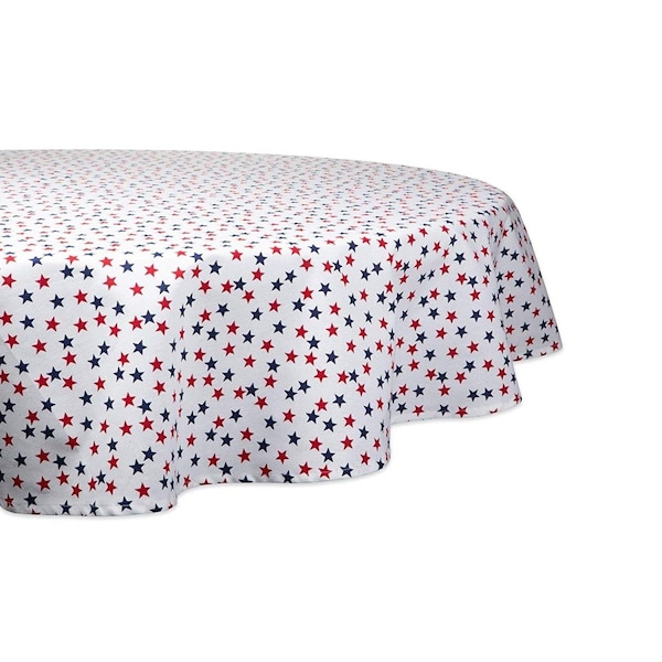 Fastfood 70 in. Americana Stars Print Round Tablecloth FA2567184 - main